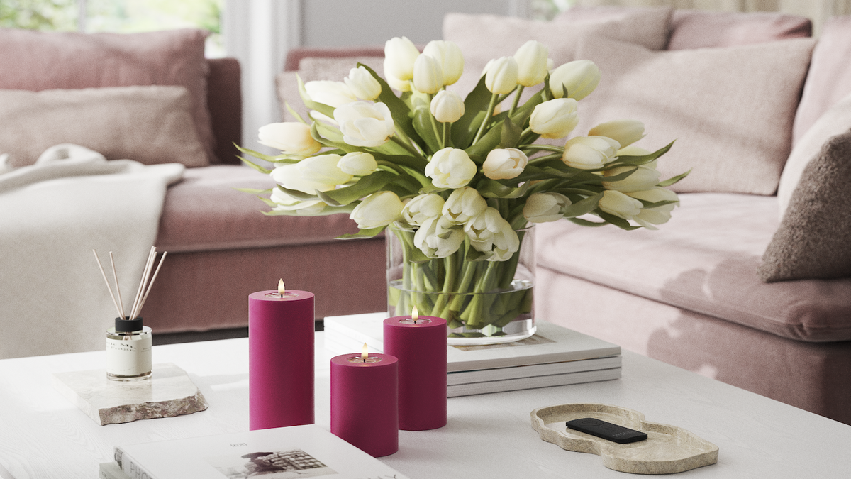LED de vida real Vela pilar Com design wetlook ™