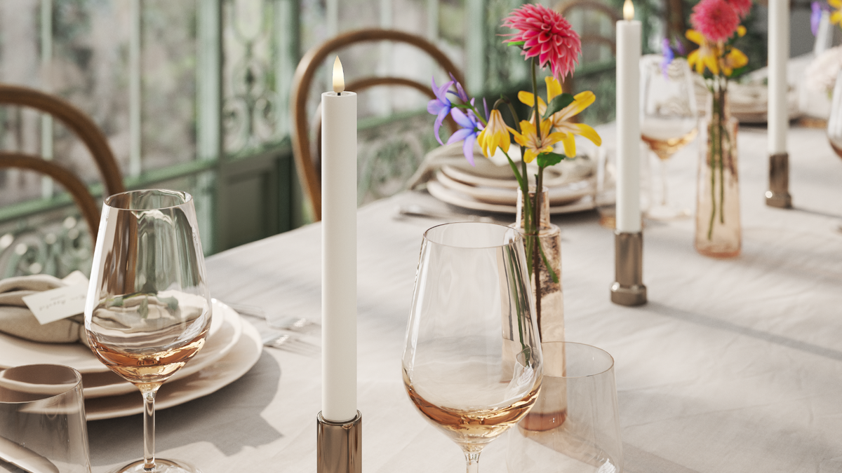 LED de vida real Vela fina Com design wetlook ™