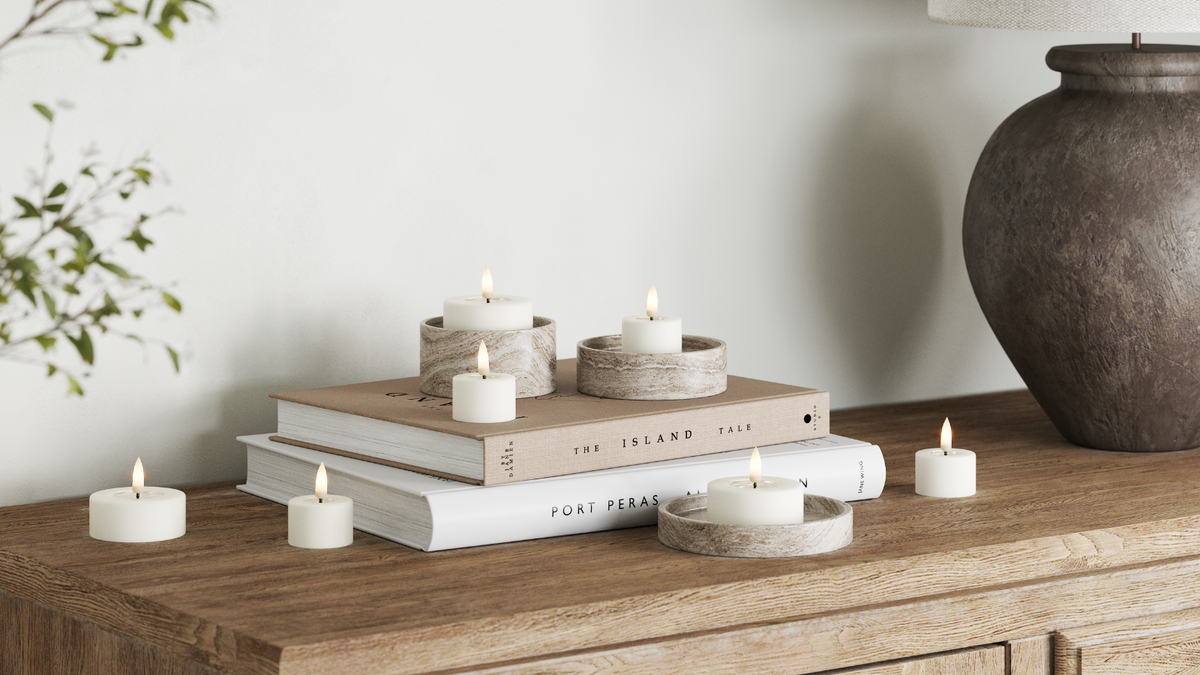 LED Jumbo Tealight candle With lifelike LED flame