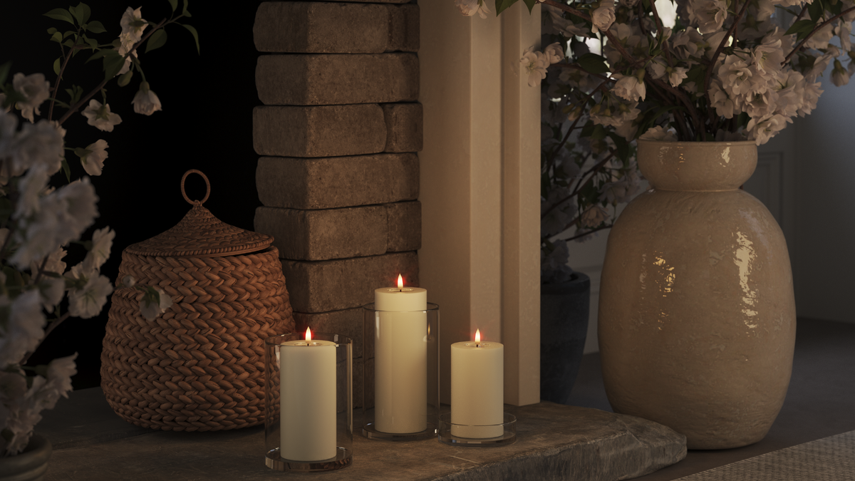 LED Pillar candle With lifelike LED flame