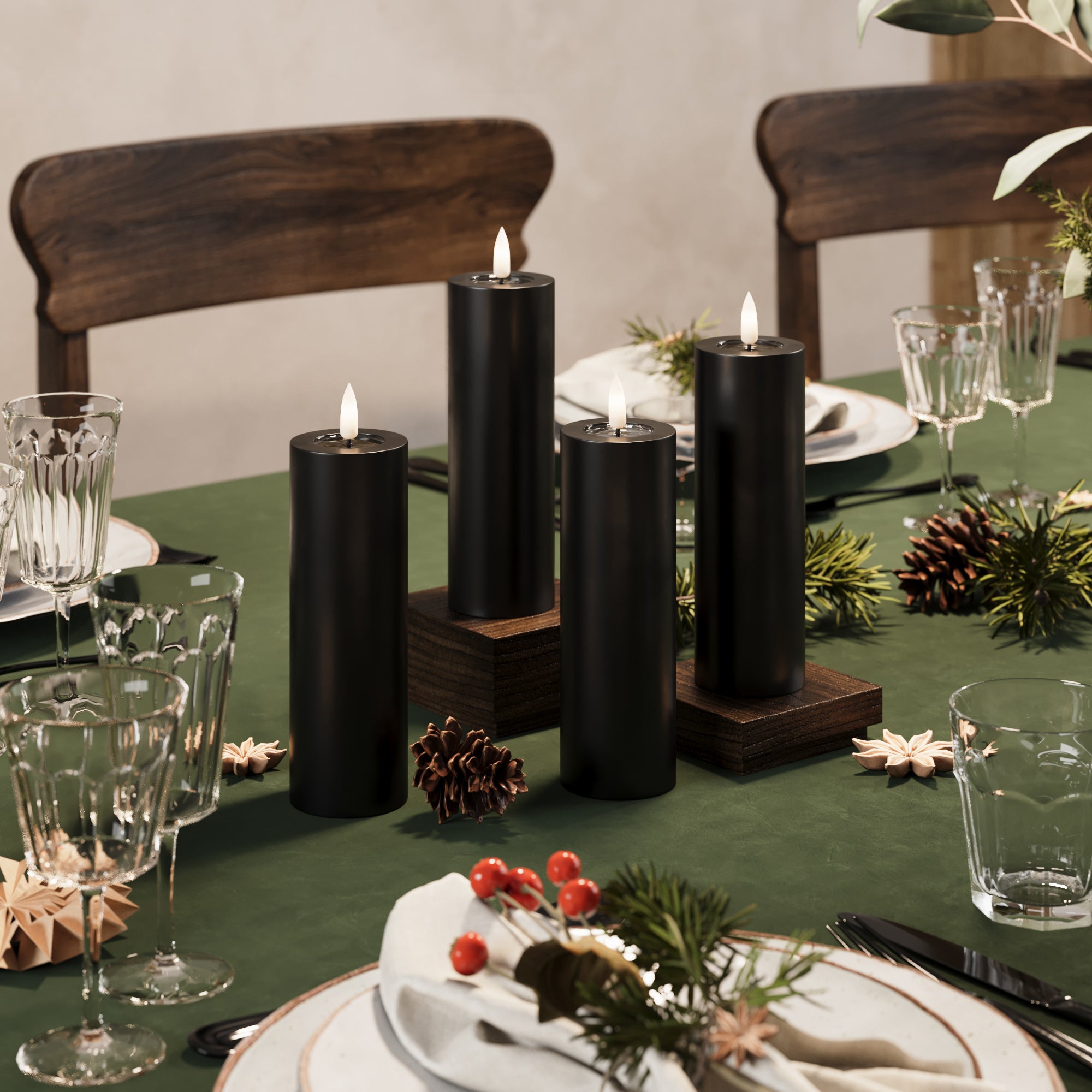 LED blokové svetlá Ø 5 x 15 cm Čierna - 4 ks