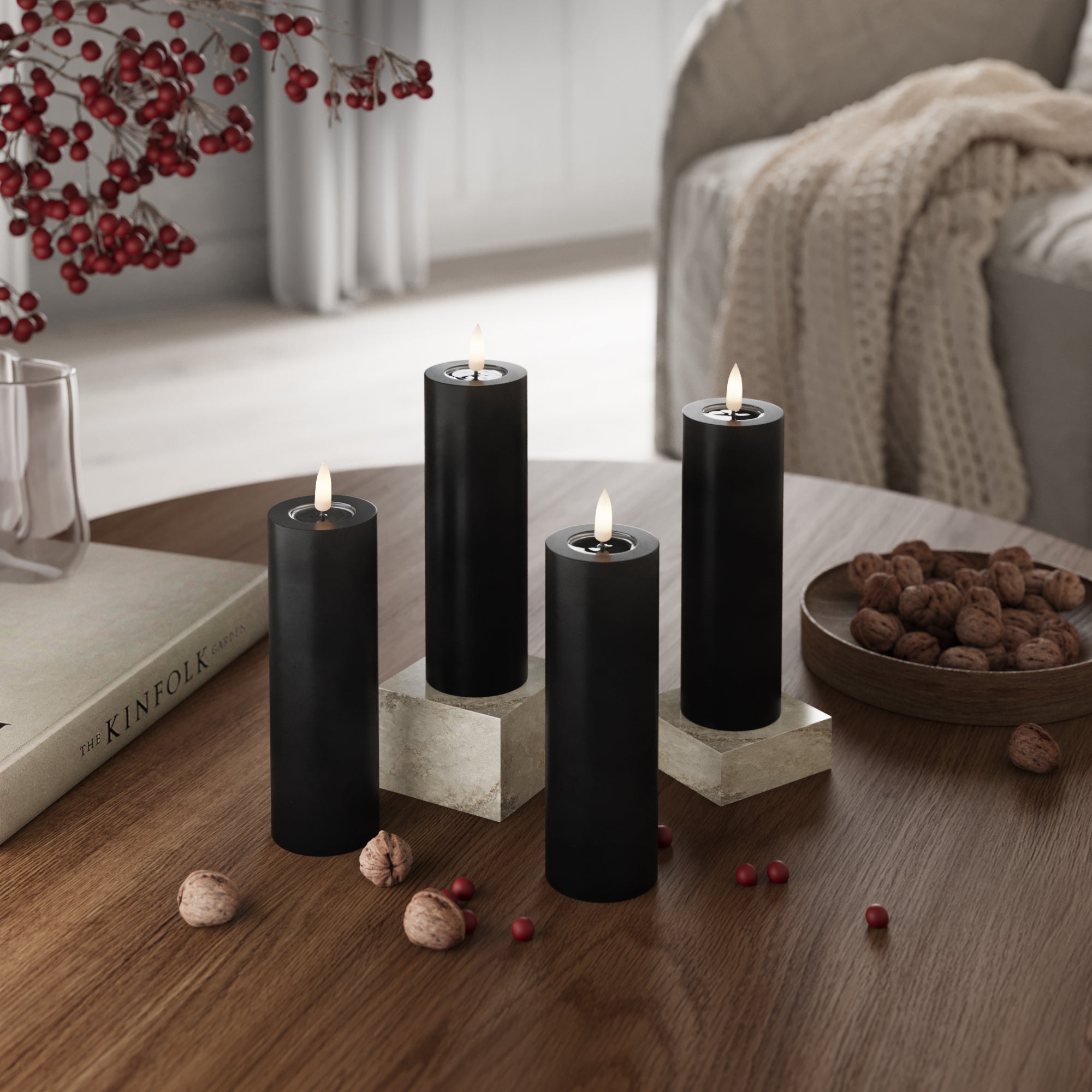 LED blokové svetlá Ø 5 x 15 cm Čierna - 4 ks