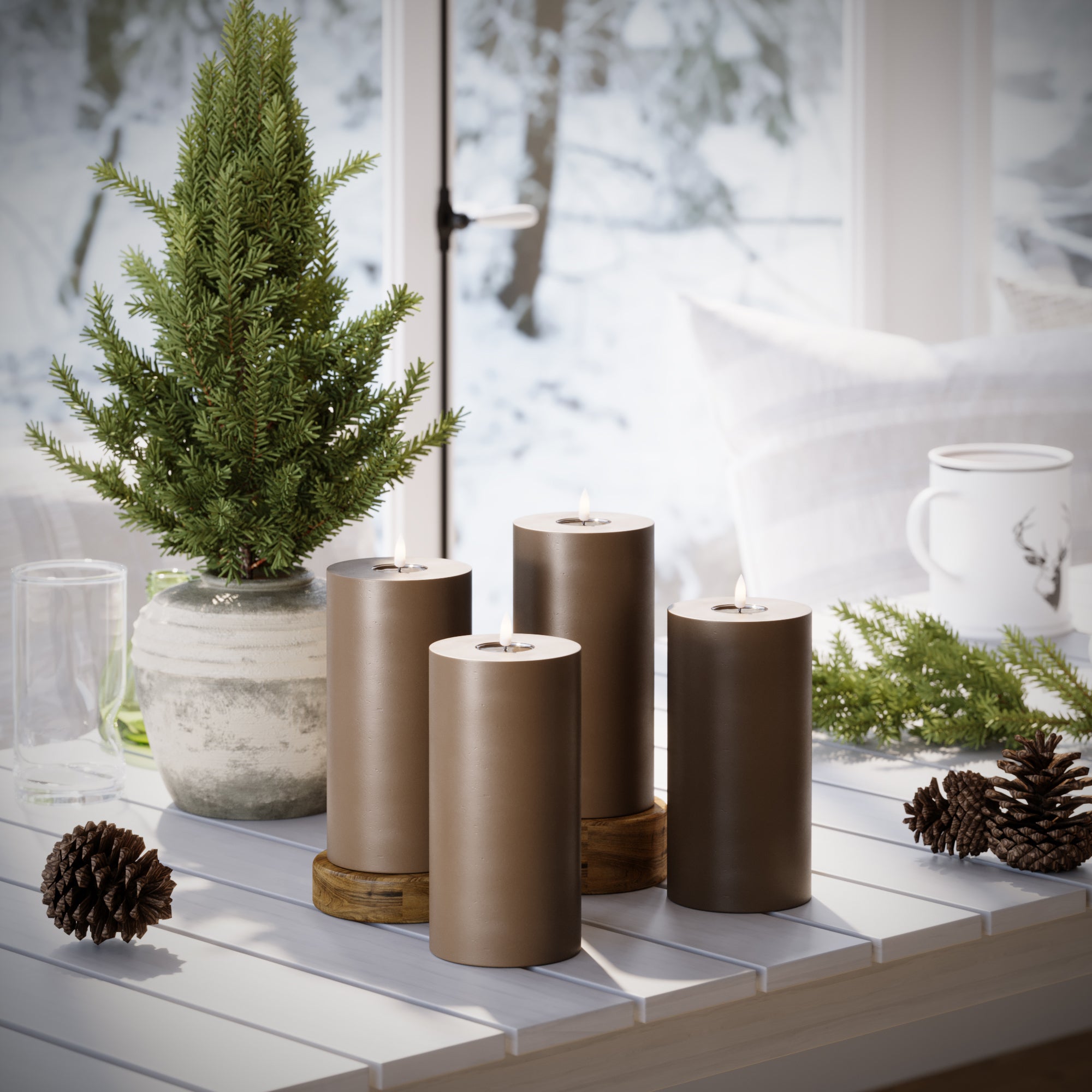 Φώτα μπλοκ LED Ø 10 x 20 cm Καραμέλα - 4 τεμ.