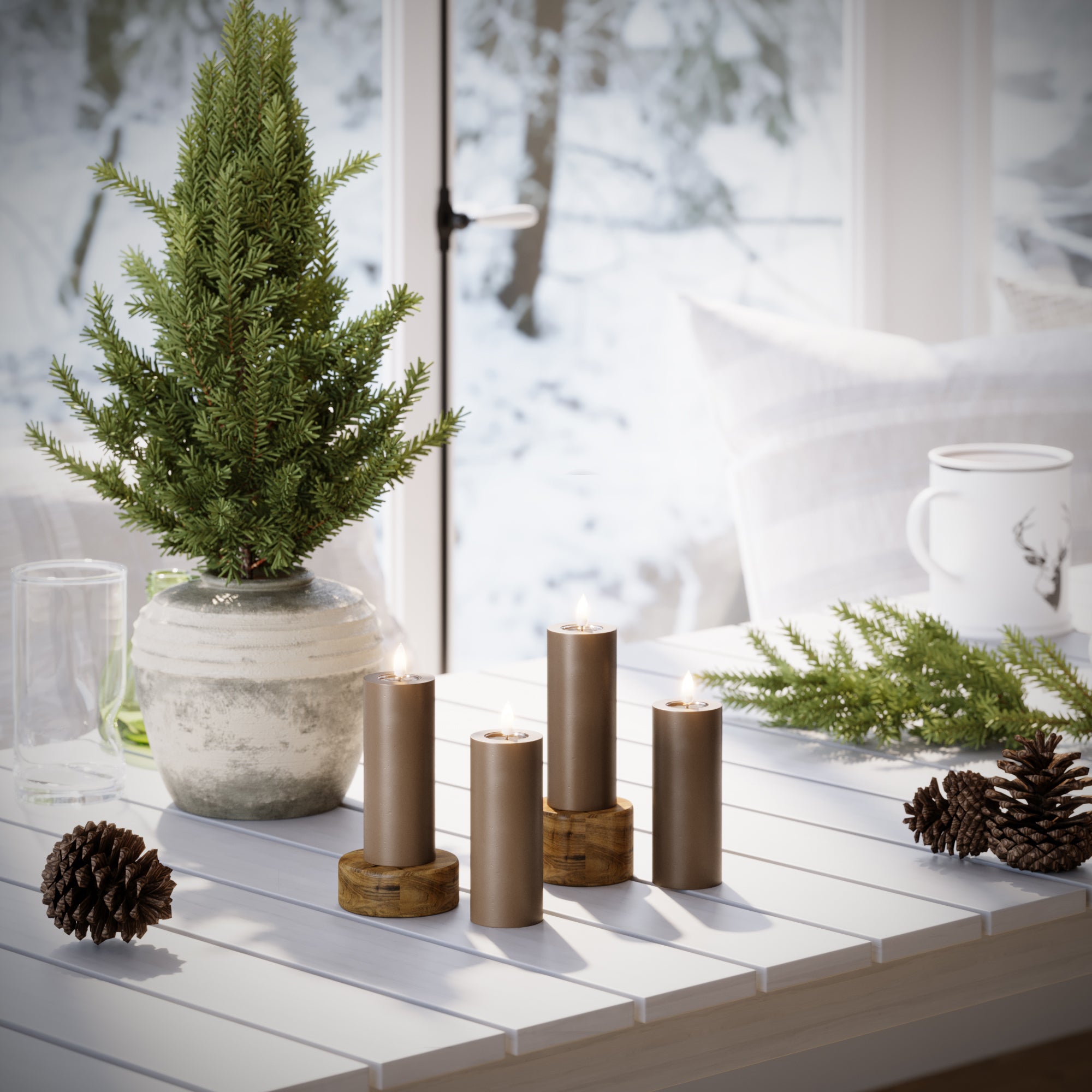 Φώτα μπλοκ LED Ø 5 x 12,5 cm Καραμέλα - 4 τεμ.