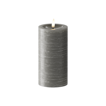 LED Pillar candle Ø 7.5 x 15 cm Dark grey
