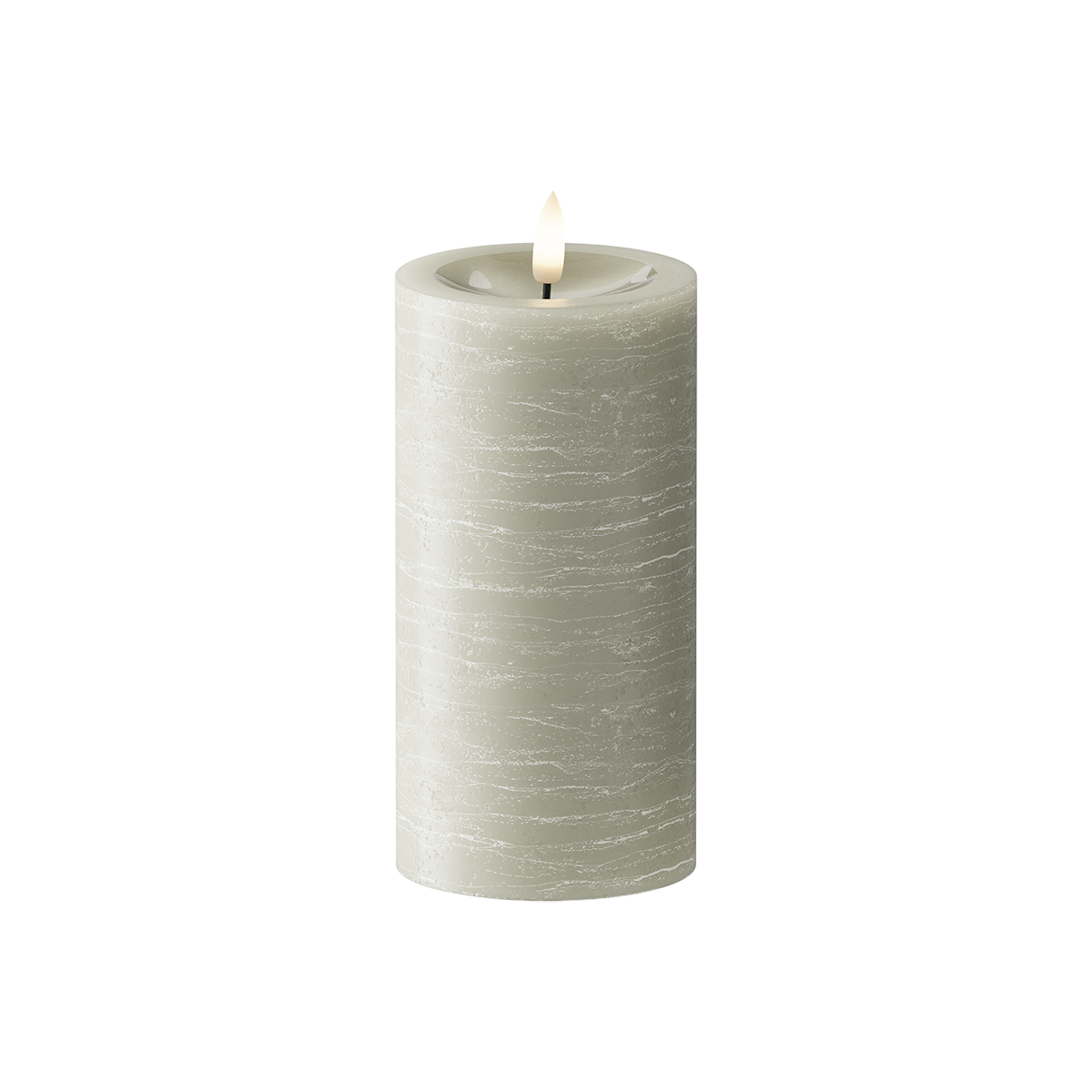 LED Pillar candle Ø 7.5 x 15 cm Sage green