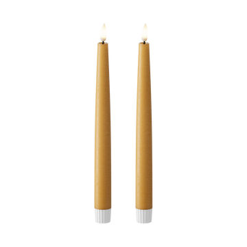 LED Kronelys 2 stk, Ø 2,2 x 25 cm Curry