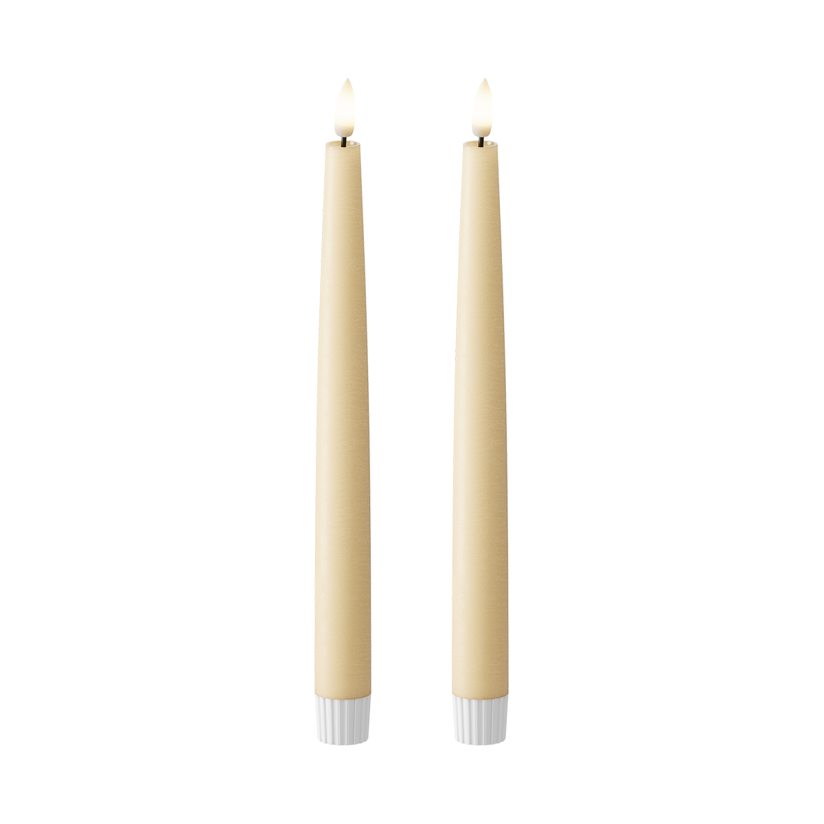 LED Dinner candle 2 pcs., Ø 2.2 x 25 cm Light Caramel