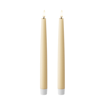 LED Dinner candle 2 pcs., Ø 2.2 x 25 cm Light Caramel