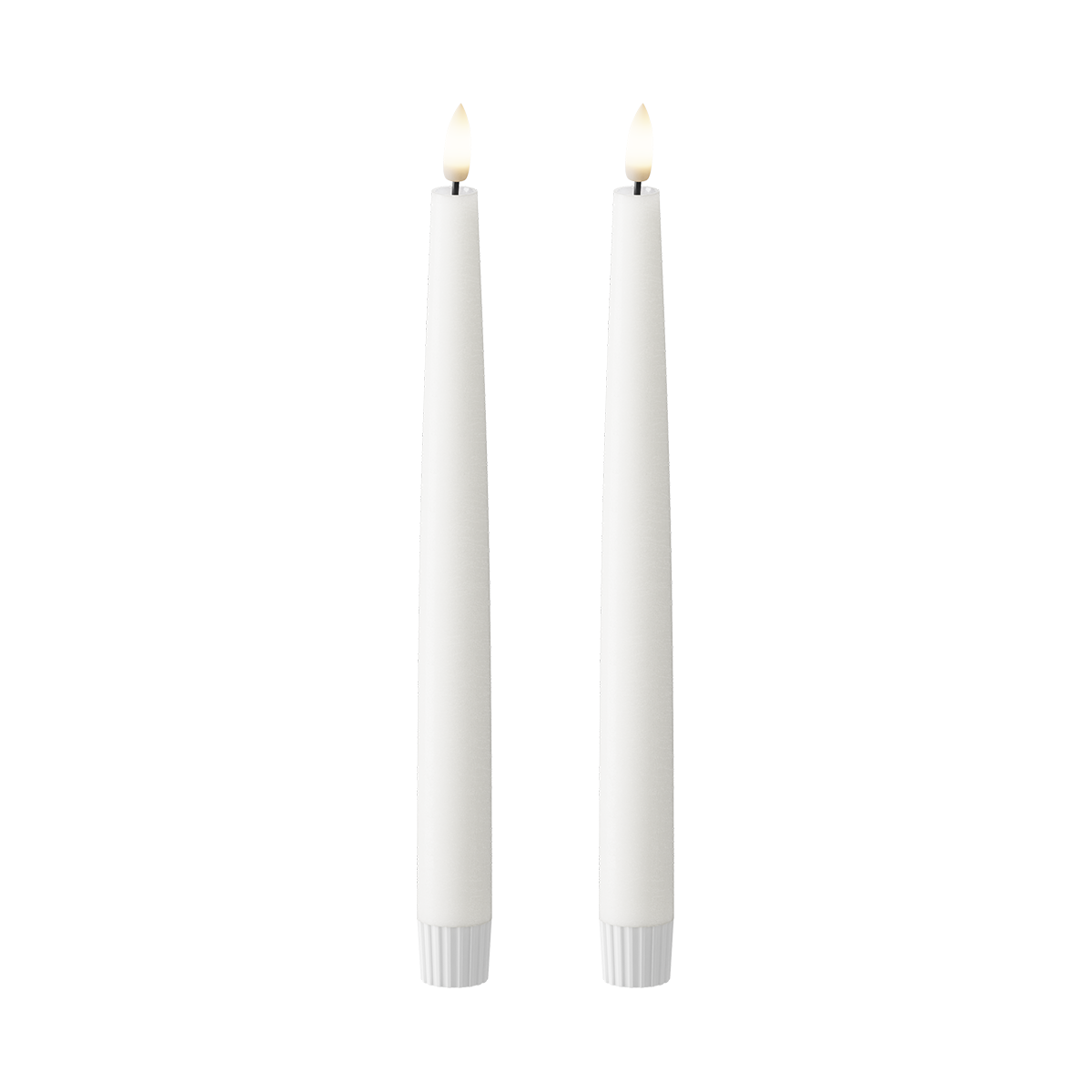 LED Dinner candle 2 pcs., Ø 2.2 x 25 cm White