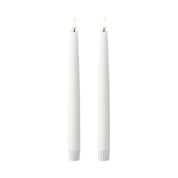 LED Dinner candle 2 pcs., Ø 2.2 x 25 cm White