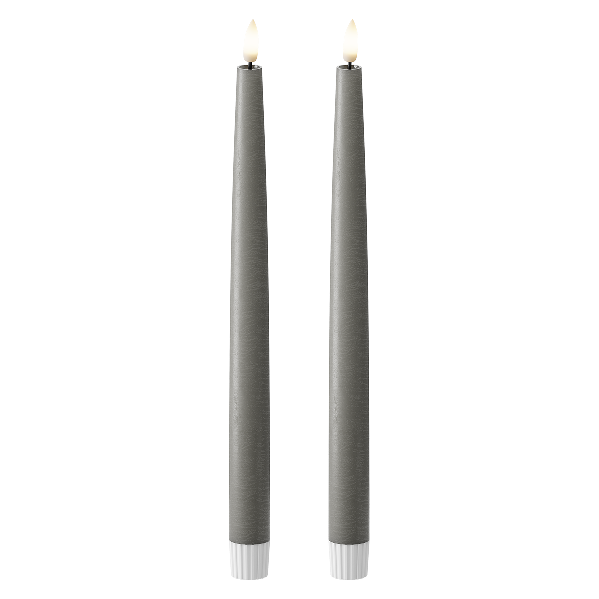 LED Dinner candle 2 pcs, Ø 2.2 x 29 cm Dark grey