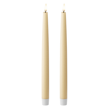 LED Dinner candle 2 pcs., Ø 2.2 x 29 cm Light Caramel