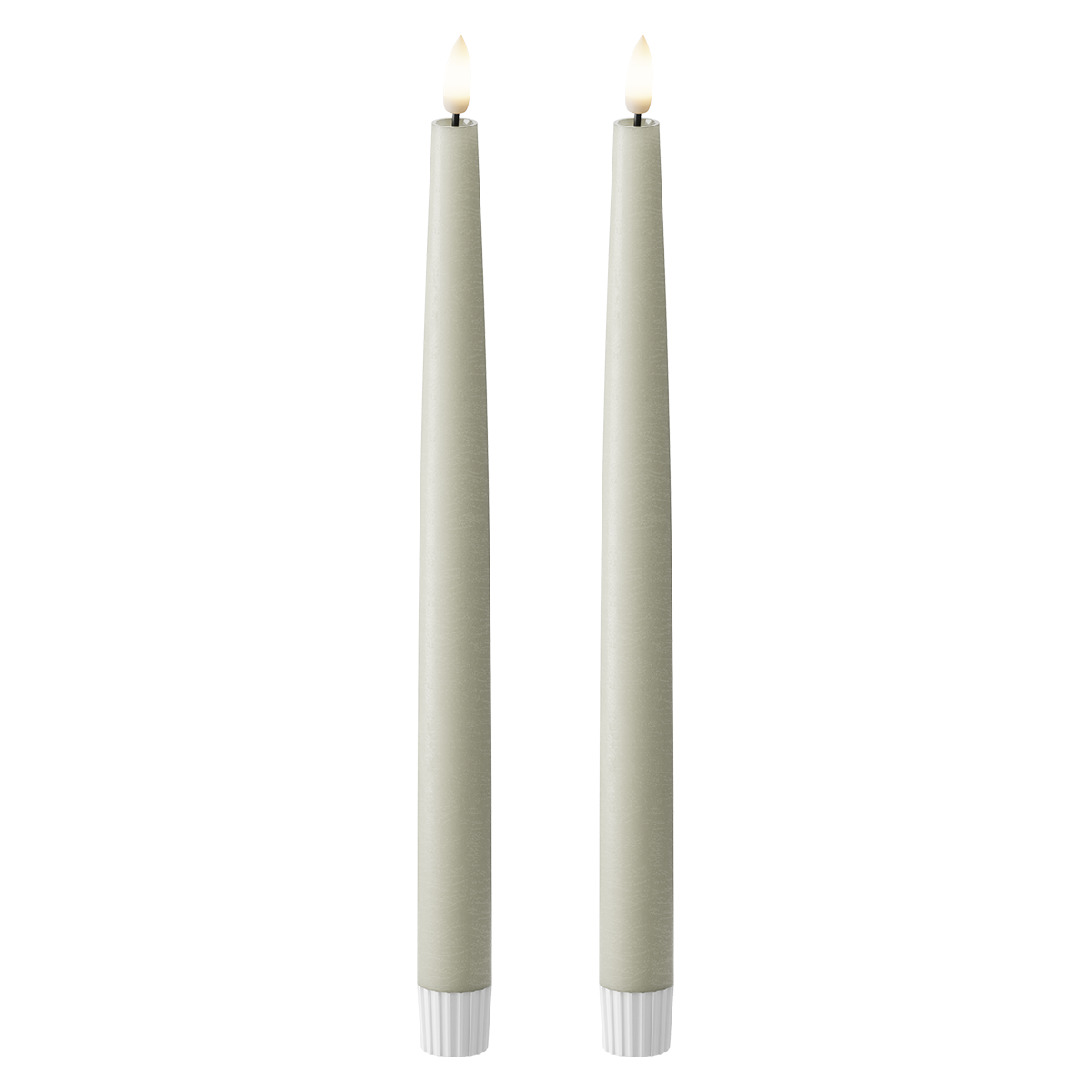 LED Dinner candle 2 pcs, Ø 2.2 x 29 cm Sage green