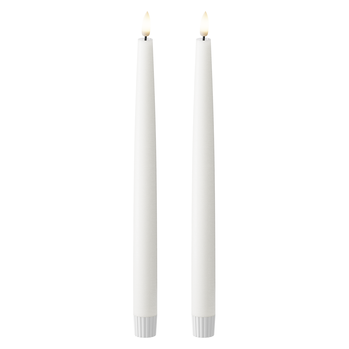 LED Dinner candle 2 pcs., Ø 2.2 x 29 cm White