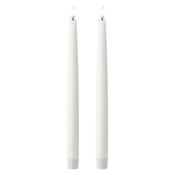 LED Dinner candle 2 pcs., Ø 2.2 x 29 cm White