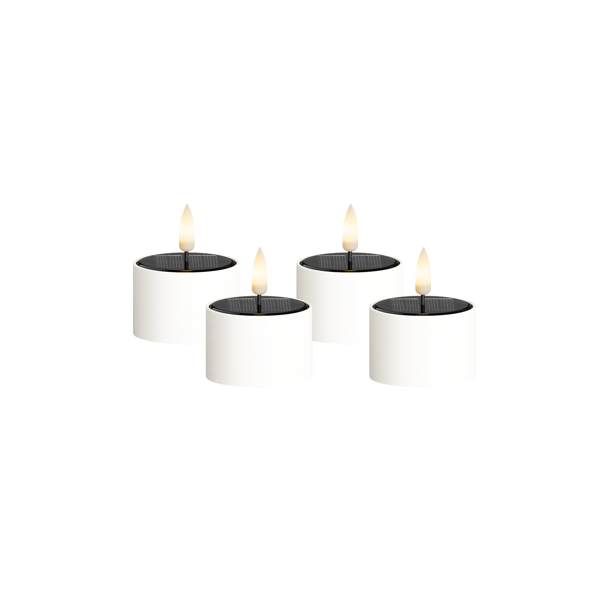 Solar cell LED Tealight candle 4 pieces, Ø 5.3 x 3.5 cm White