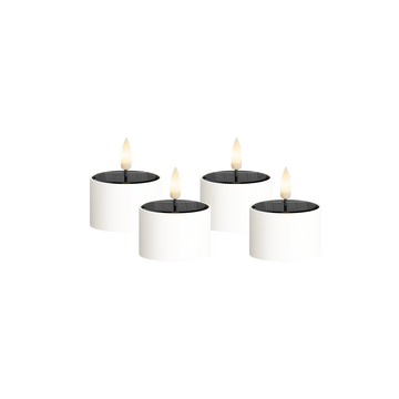 Solar cell LED Tealight candle 4 pieces, Ø 5.3 x 3.5 cm White