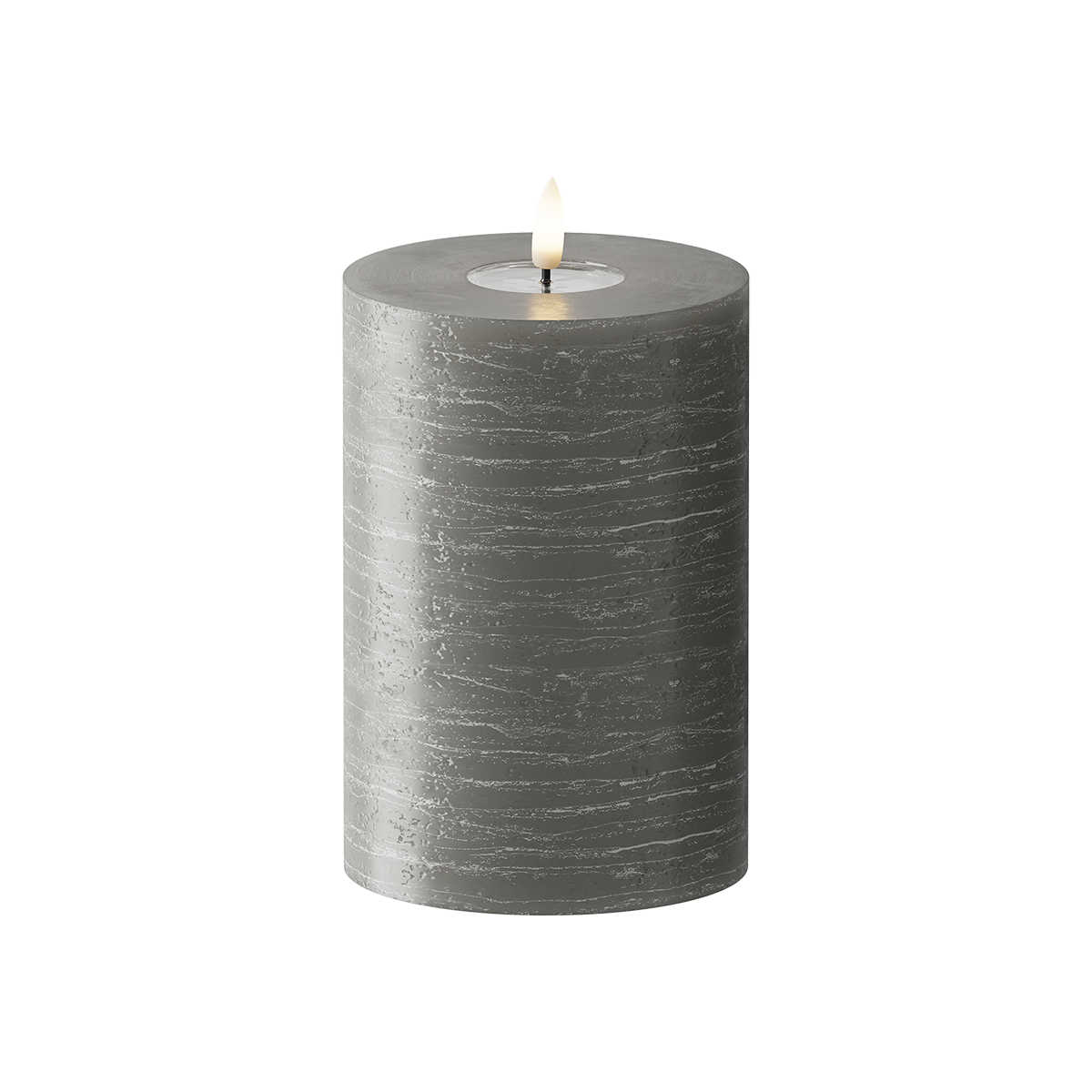 LED Pillar candle WetLook Ø 10 x 15 cm Dark grey
