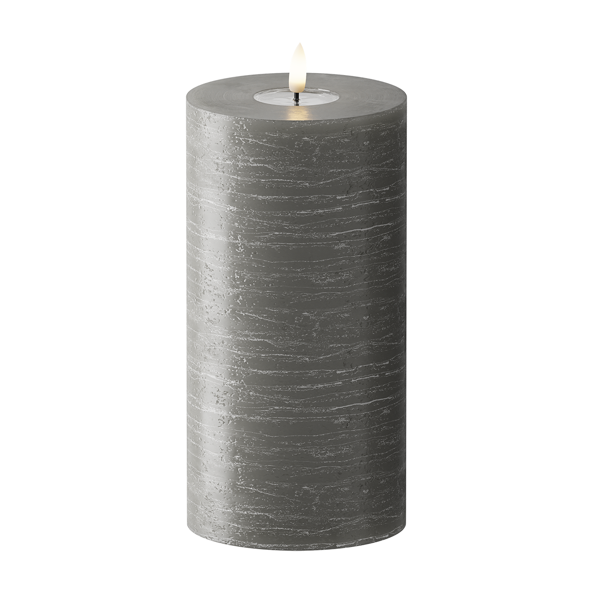 LED Pillar candle WetLook Ø 10 x 20 cm Dark grey