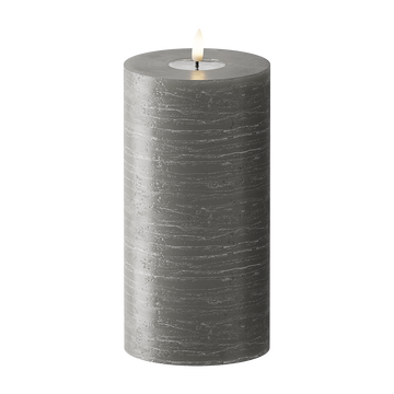 LED Pillar candle WetLook Ø 10 x 20 cm Dark grey