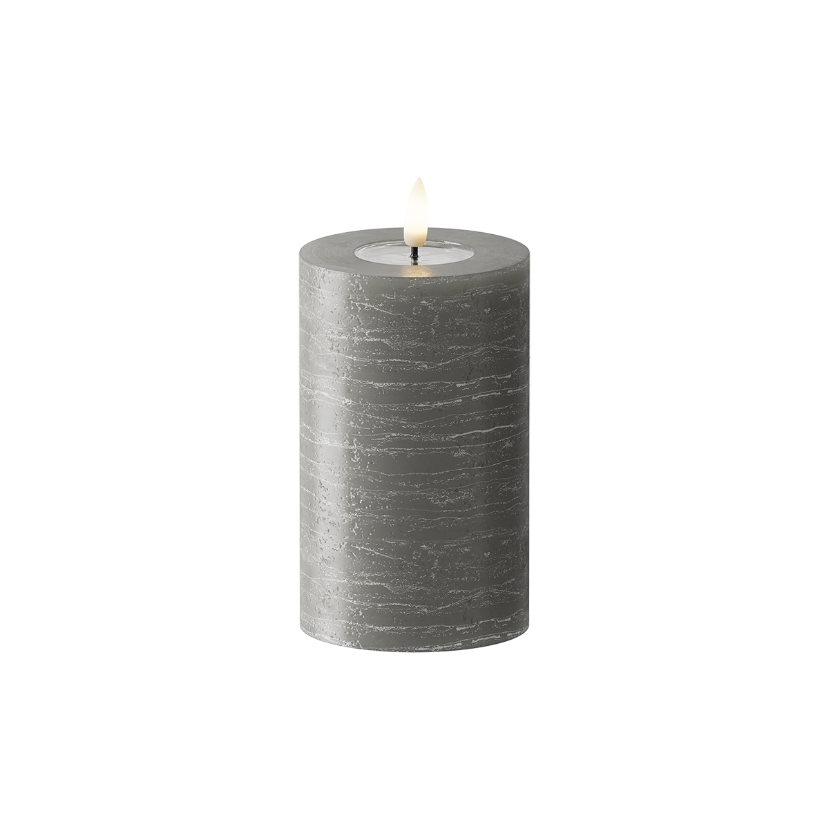 LED Pillar candle WetLook Ø 7.5 x 12.5 cm Dark grey