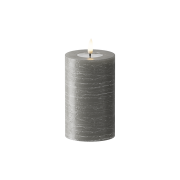 LED Pillar candle WetLook Ø 7.5 x 12.5 cm Dark grey
