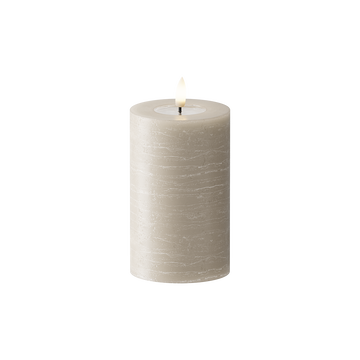 LED Pillar candle WetLook Ø 7.5 x 12.5 cm Sand