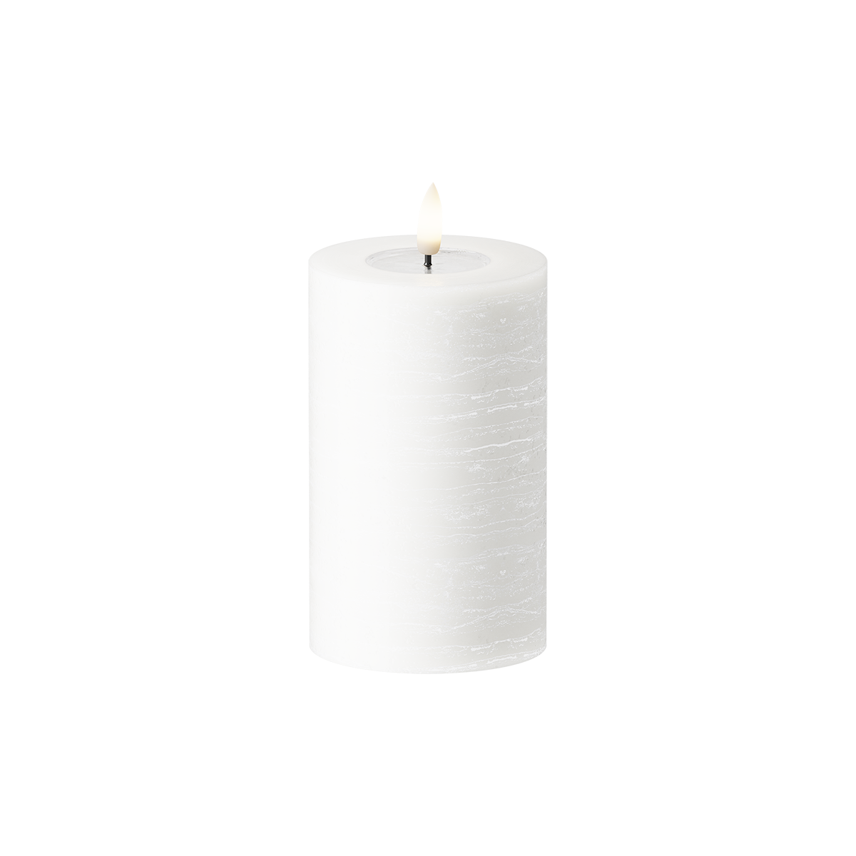 LED Pillar candle WetLook Ø 7.5 x 12.5 cm White