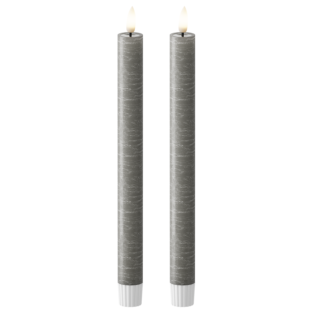 LED Dinner candle WetLook Ø 2.2 x 24.5 cm Dark grey