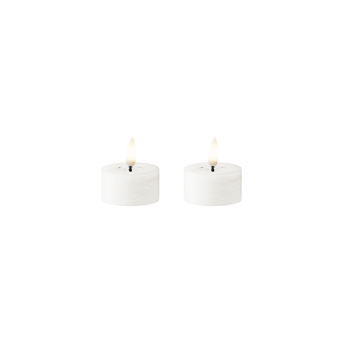 LED Tealight candle WetLook 2 pcs, Ø 4.5 x 2.5 cm White