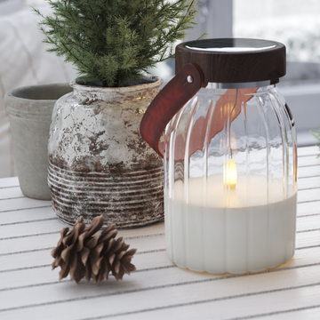 Deluxe Homeart LED Glass Lantern 17cm LED lanterns 1