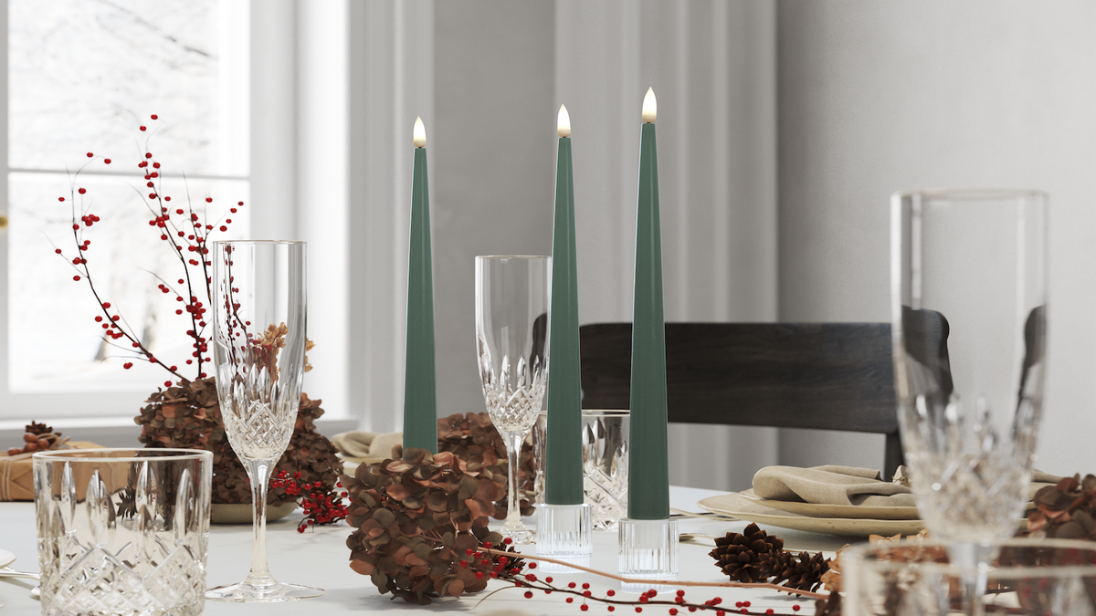 LED Shiny Dinner candle With lifelike LED flame