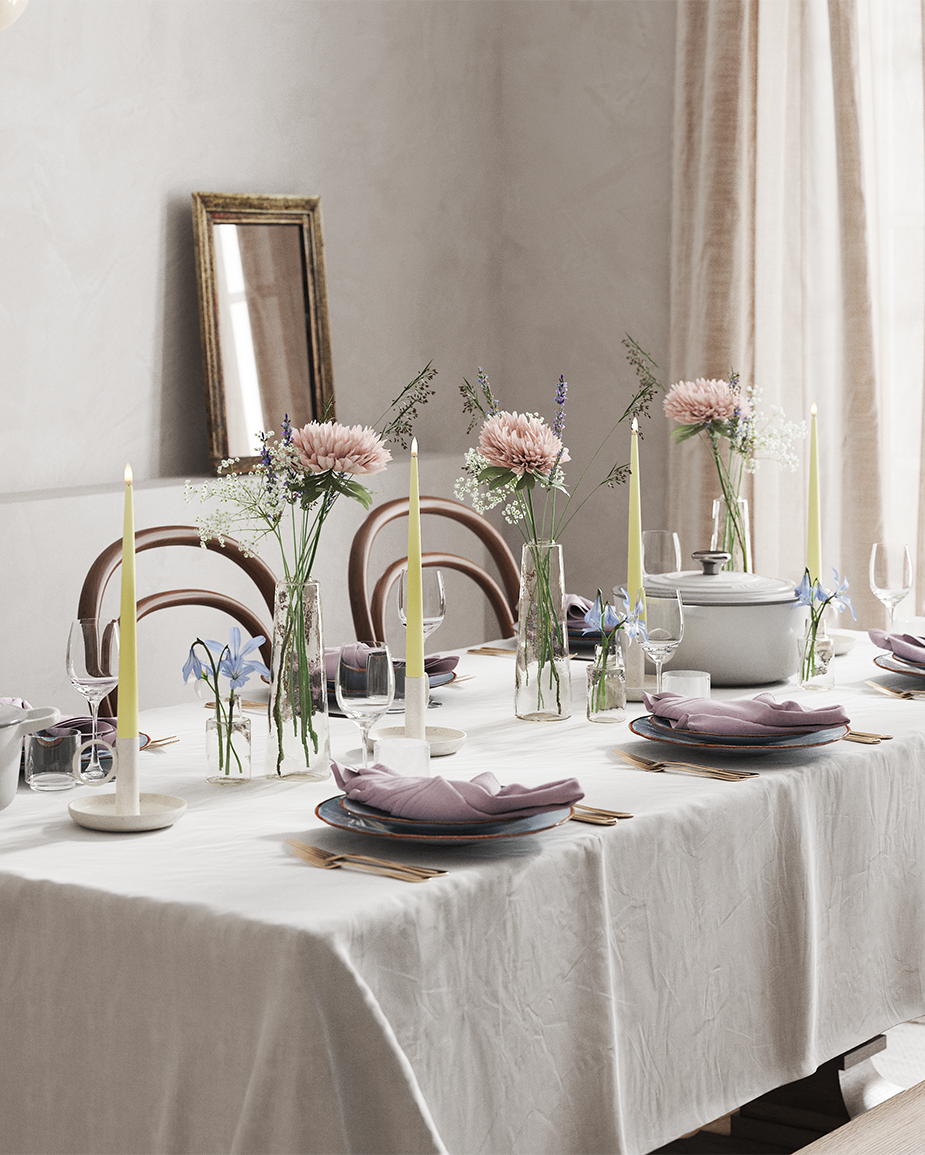 Spring Shiny Dinner candle package 38 cm (4 pcs.)