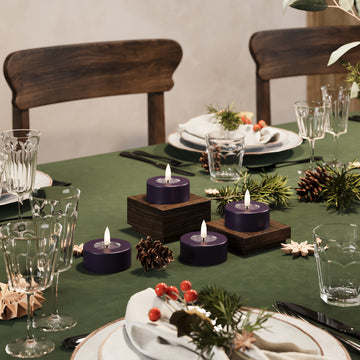 LED Jumbo fyrlys Mørkelilla - 4 stk