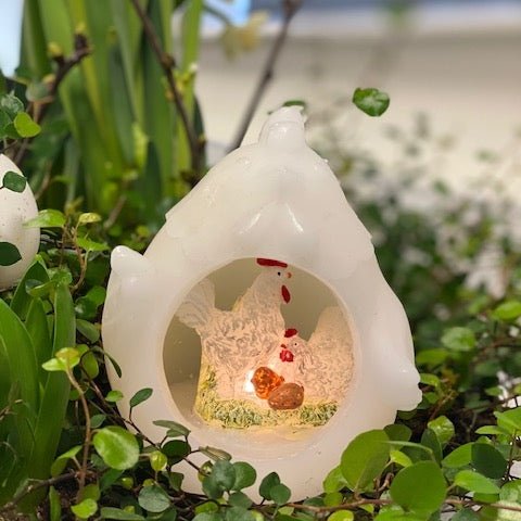 Galinha da Páscoa aberta em Branco Deluxe Homeart 1