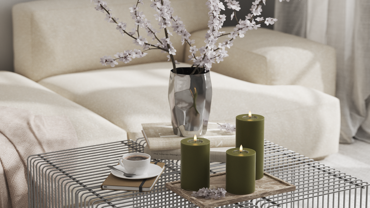 LED Pillar candle With lifelike LED flame