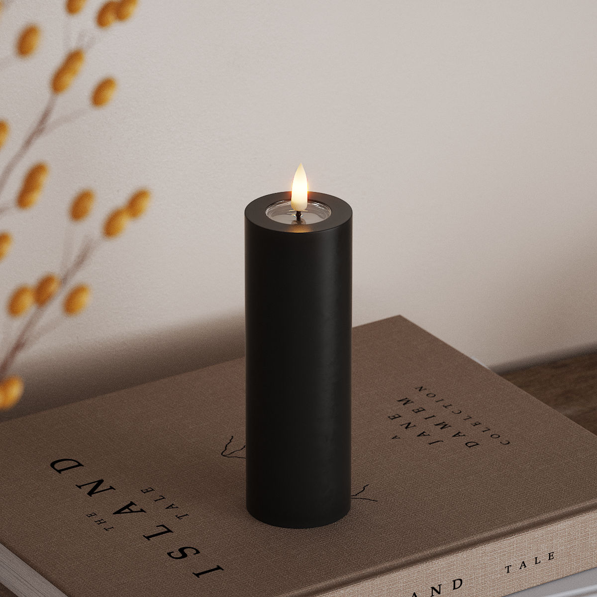 Deluxe Homeart LED Pillar candle Ø 5 x 15 cm Black LED Pillar candle 3