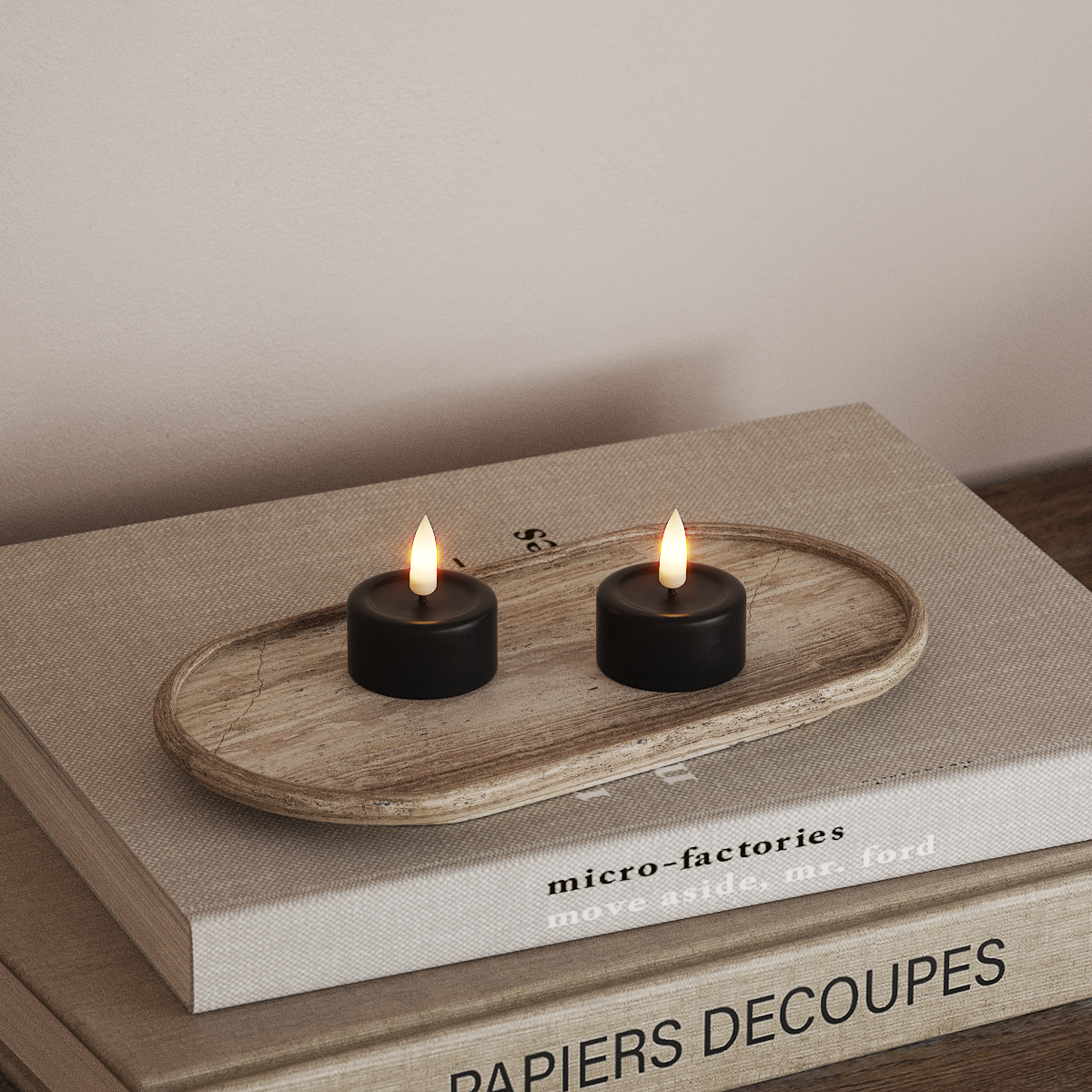 Deluxe Homeart LED Telys 2 stk. Sort LED telys 3