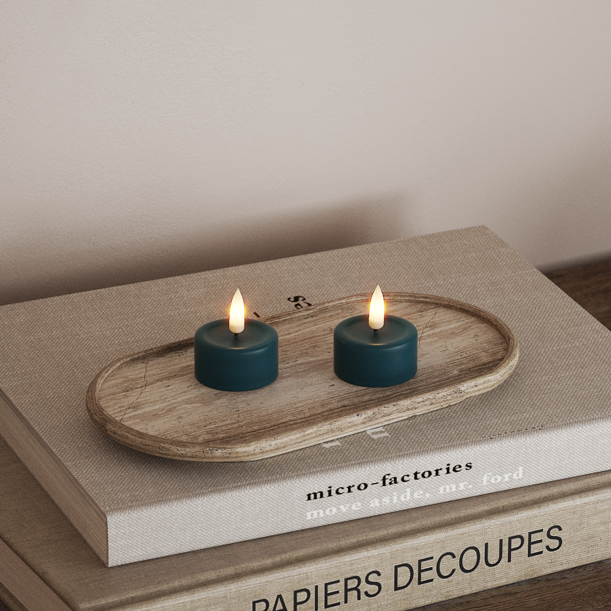 Deluxe Homeart LED Fyrfadslys 2 stk. Petroleum LED fyrfadslys 3