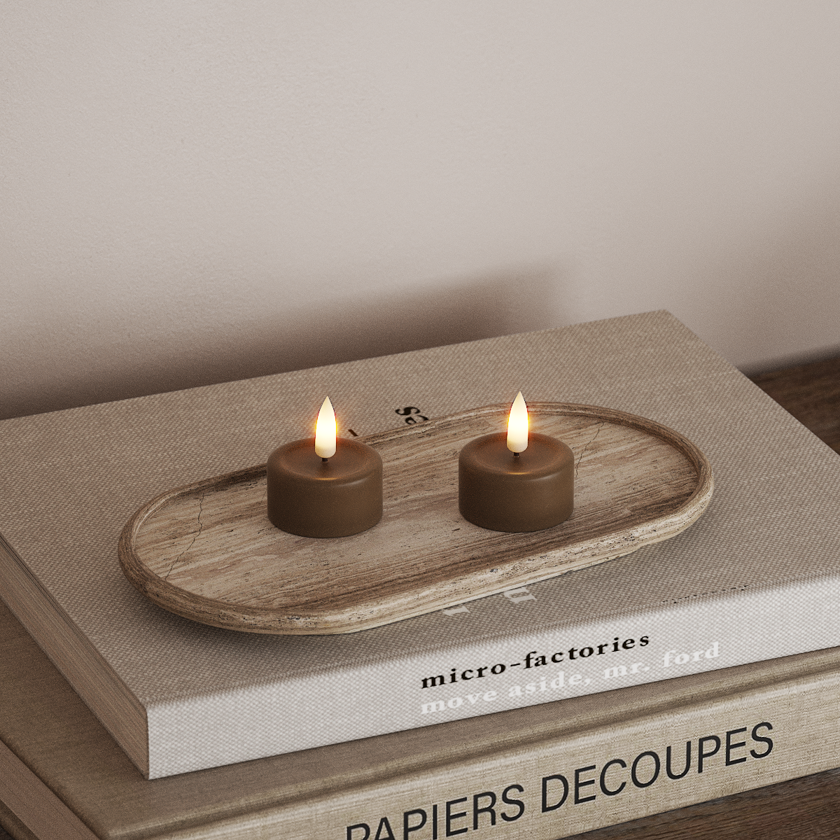 Deluxe Homeart LED Värmeljus 2 stycken Karamell LED Värmeljus 3