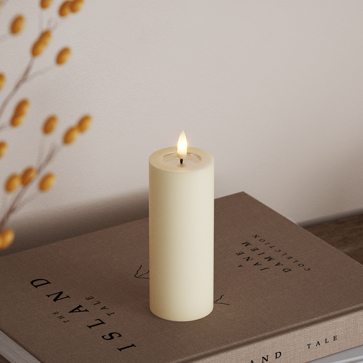 Deluxe Homeart LED plokkvalgusti Ø 5 x 12,5 cm Kreem LED-ploki tuli 3