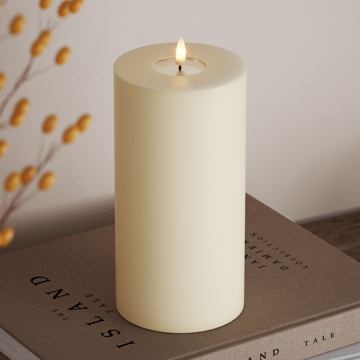 Deluxe Homeart LED blokové světlo Ø 10 x 20 cm Krémová LED blokové světlo 3