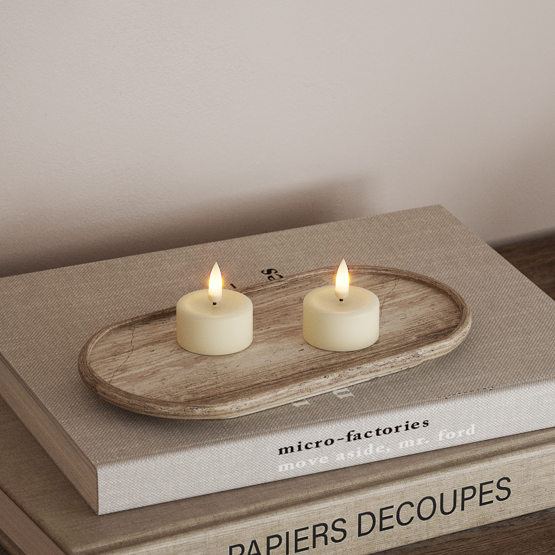 Deluxe Homeart LED Tealight candle 2 pieces Cream LED Tealight candle 4