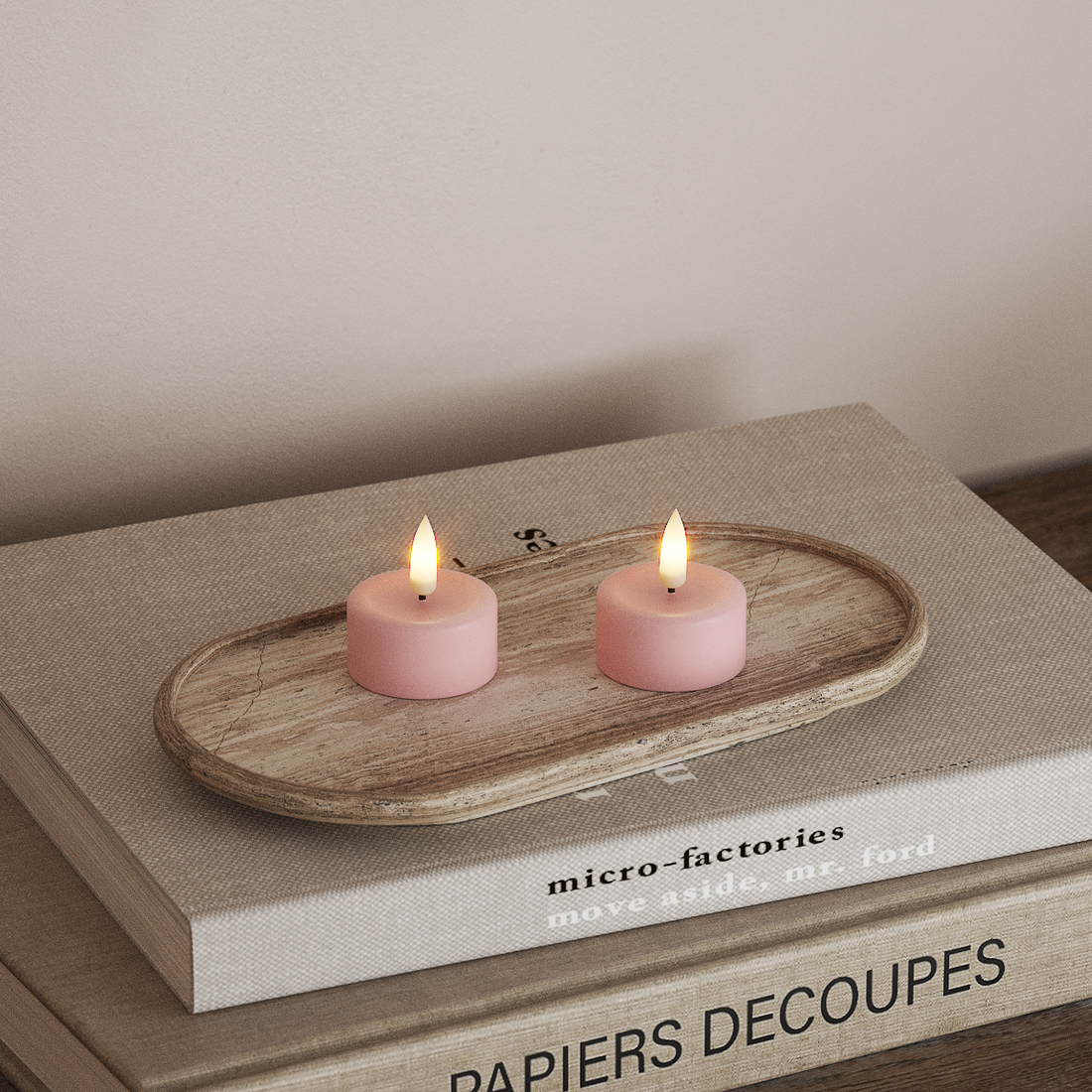 Deluxe Homeart LED Tealight candle 2 pieces Light Pink LED Tealight candle 4