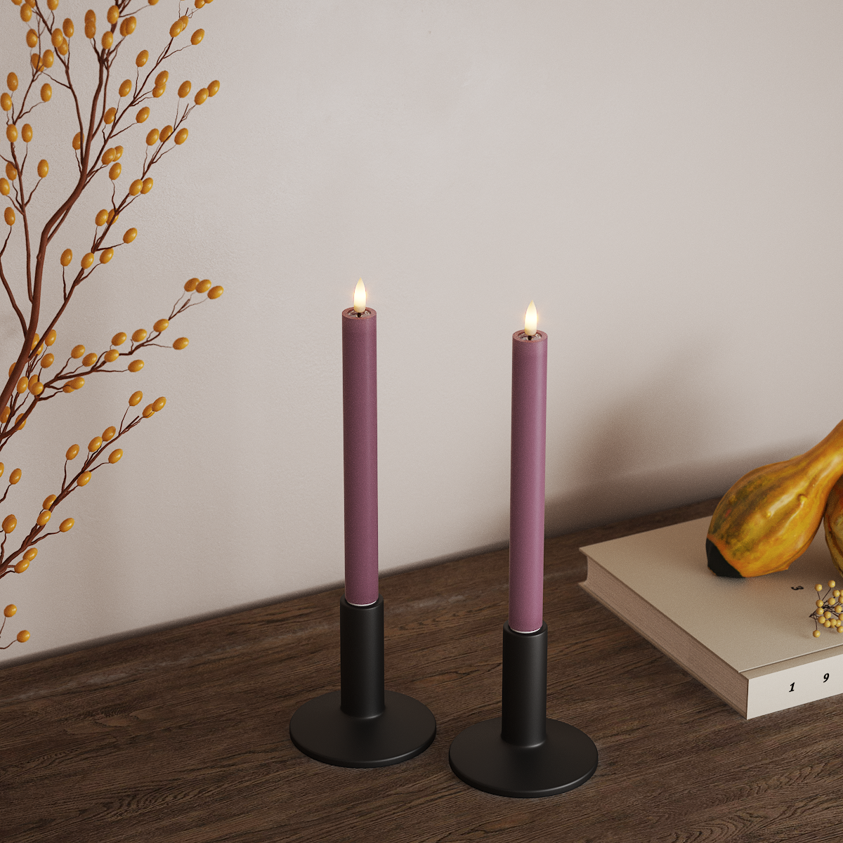 Deluxe Homeart LED φωτιστικό κορώνας 2 τμχ, Ø 2 x 24 cm Ανοιχτό μωβ Φως κορώνας LED 3