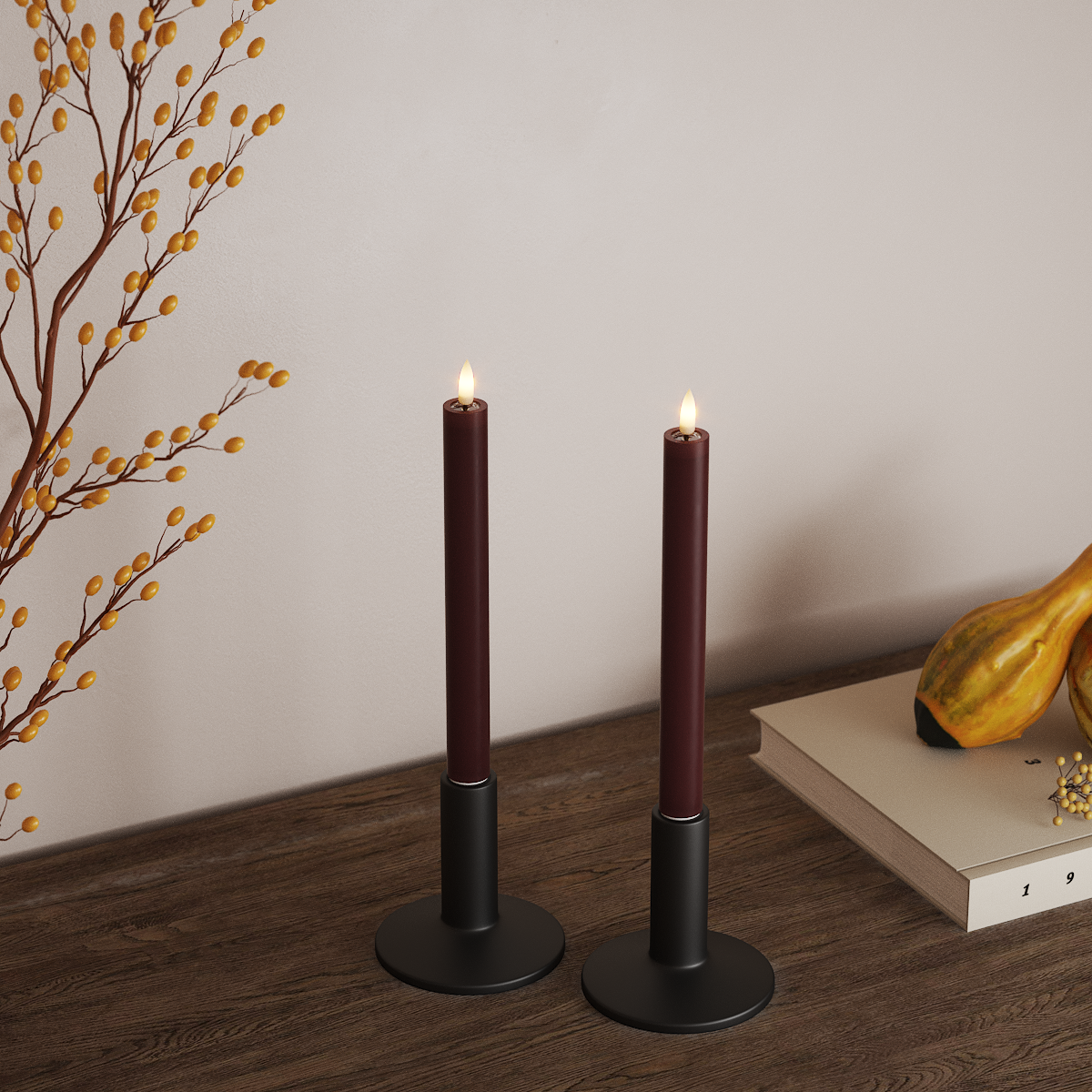 Deluxe Homeart LED φωτιστικό κορώνας 2 τμχ, Ø 2 x 24 cm Βουργουνδί Φως κορώνας LED 3