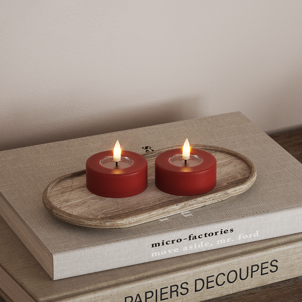 Deluxe Homeart Ρεσώ LED Jumbo 2 τεμ. Μεγάλο Κόκκινο Φωτάκι τσαγιού LED jumbo 3