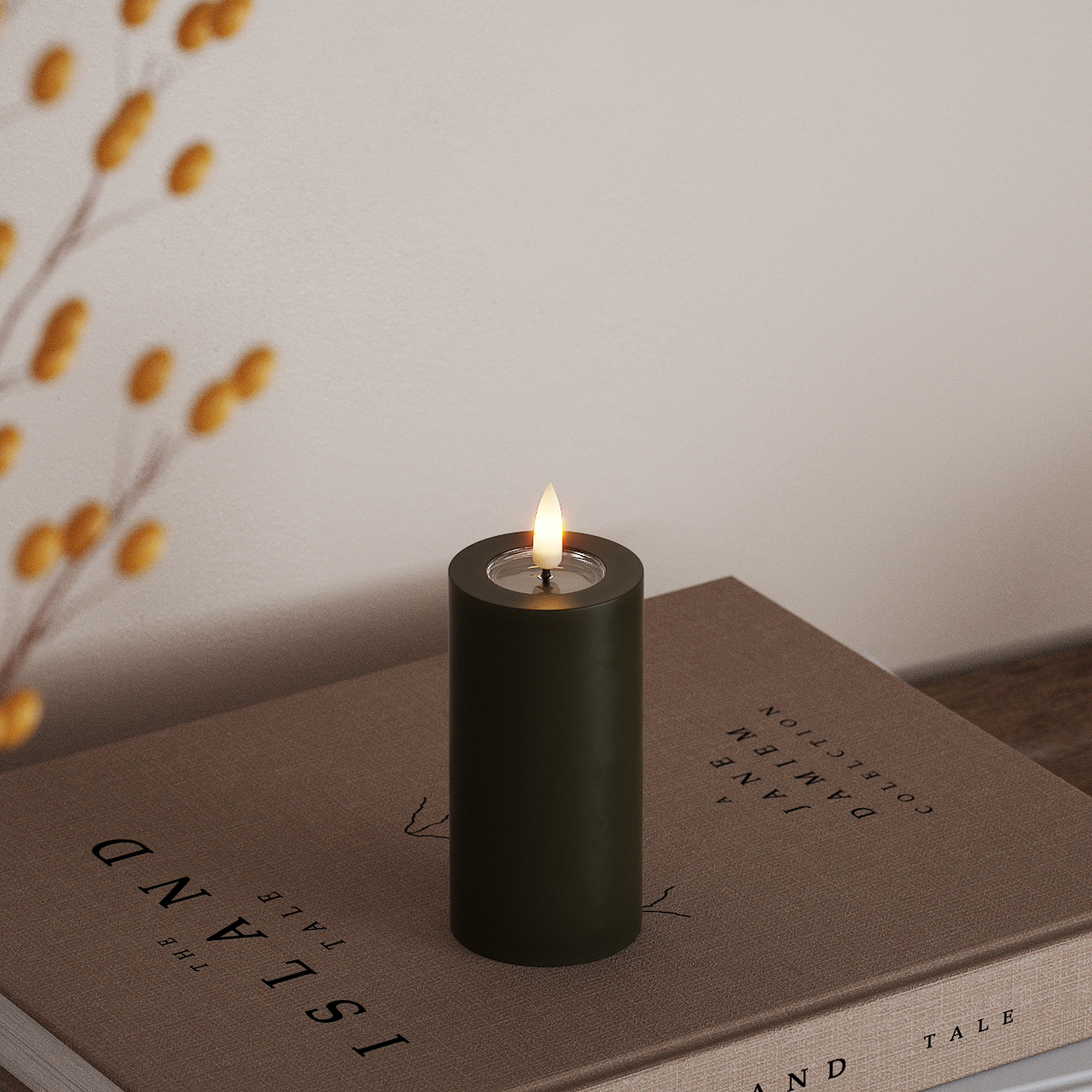 Deluxe Homeart LED blokové světlo Ø 5 x 10 cm Tmavě zelená LED blokové světlo 3