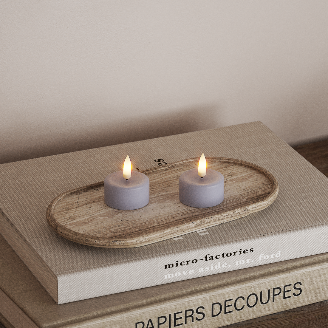 Deluxe Homeart LED-teeküünal 2 tk. Tolmune sinine LED-teeküünal 4